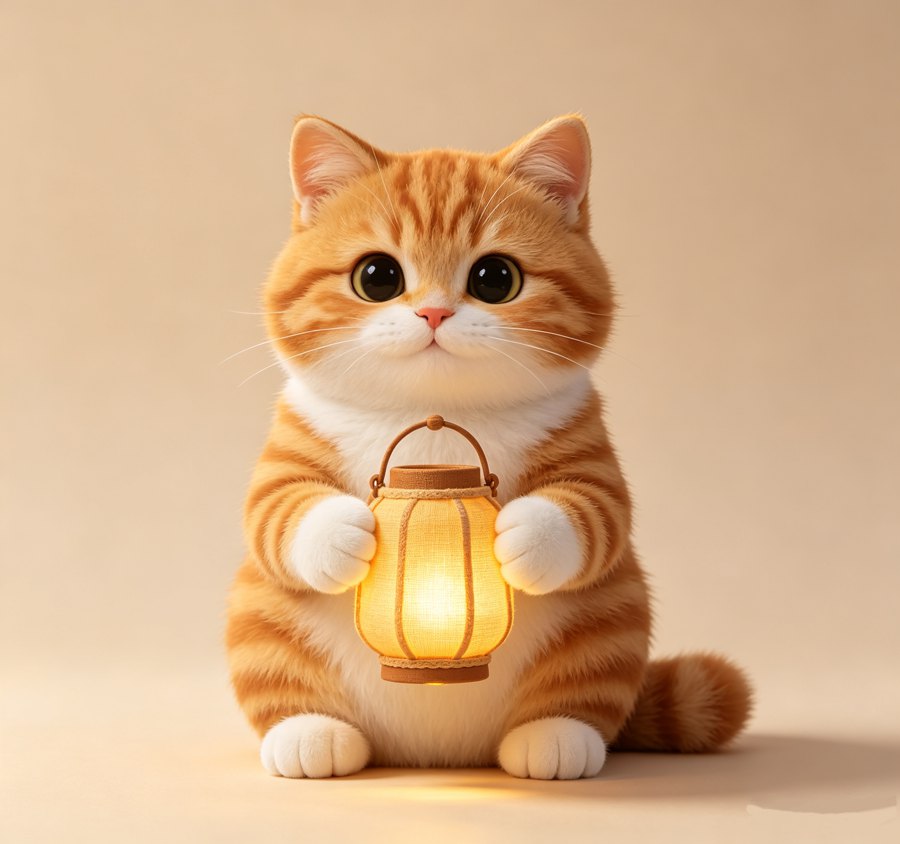 夜读灯笼猫